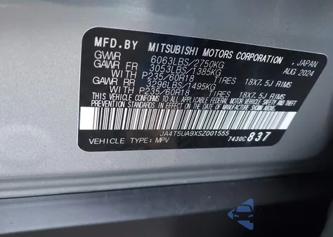 2025 Mitsubishi Outlander Phev Es S-Awc from USA, damaged, VIN JA4T5UA9XSZ001555